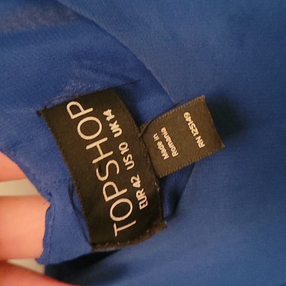 TOPSHOP Strappy Blue Chiffon Dress - Picture 7 of 7